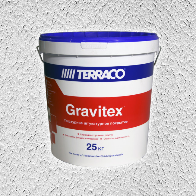 Декоративная штукатурка Terraco Gravitex Standart "шагрень" 25 кг