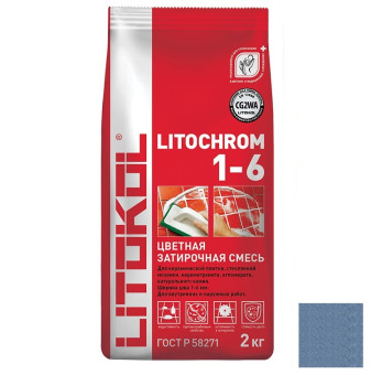 Затирка Litokol Litochrom 1-6 C.660 небесно-синяя 2 кг Затирка Litokol Litochrom 1-6 C.660 небесно-синяя 2 кг