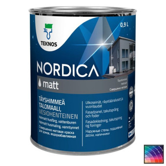 Краска Teknos Nordica Matt фасадная база 3 0,9 л Краска Teknos Nordica Matt фасадная база 3 0,9 л