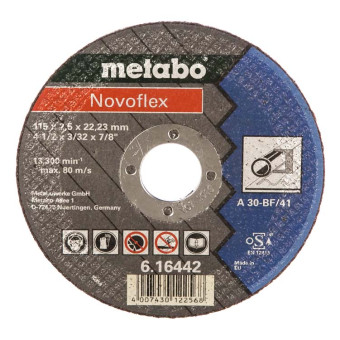 Круг отрезной по металлу Metabo Novoflex 115x2.5x22.23 мм (арт. 616442000)