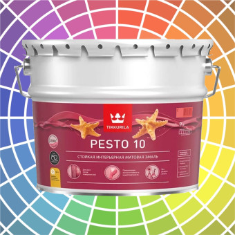 Эмаль Tikkurila Pesto 10 для стен и потолков база С 9 л