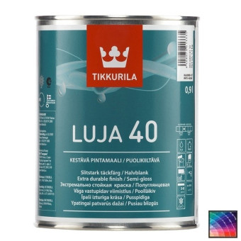 Краска Tikkurila Luja 40 для влажных помещений база А 0,9 л