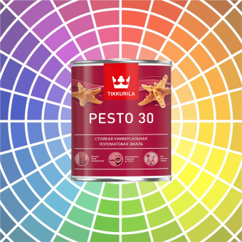 Эмаль Tikkurila Pesto 30 для стен и потолков база А 0.9 л