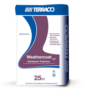 Гидроизоляция двухкомпонентная Terraco Weathercoat порошок серая 25 кг Гидроизоляция двухкомпонентная Terraco Weathercoat порошок серая 25 кг