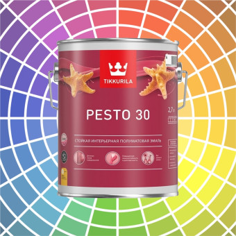 Эмаль Tikkurila Pesto 30 для стен и потолков база А 2.7 л