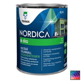 Краска Teknos Nordica Eko фасадная база 1 0,9 л Краска Teknos Nordica Eko фасадная база 1 0,9 л