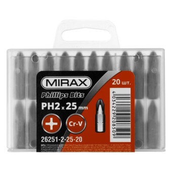 Биты MIRAX C 1/4" PH2 25 мм 20 шт арт.26251-2-25-20