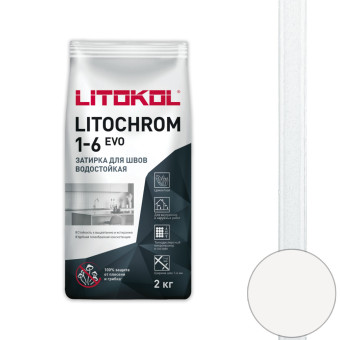 Затирка Litokol Litochrom 1-6 EVO LE.100 пепельно-белая 2 кг