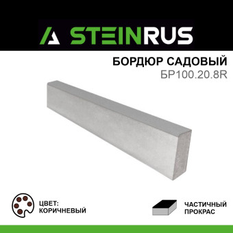 Бордюр газонный STEINRUS серый 1000х200х80 мм