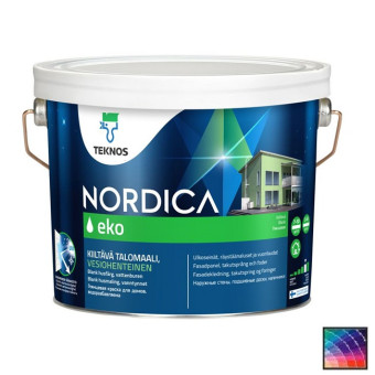 Краска Teknos Nordica Eko фасадная база 1 2,7 л Краска Teknos Nordica Eko фасадная база 1 2,7 л