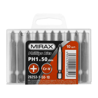 Биты MIRAX E 1/4" PH1 50 мм 10 шт арт.26253-1-50-10