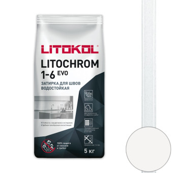 Затирка Litokol Litochrom 1-6 EVO LE.100 пепельно-белая 5 кг