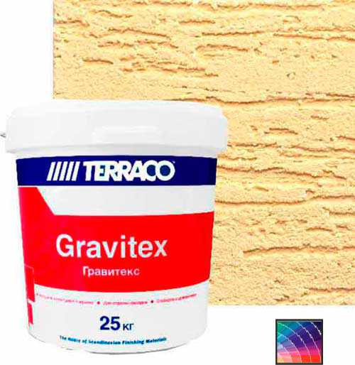 Декоративная штукатурка Terraco Gravitex XL "короед" (1,0 мм) 25 кг