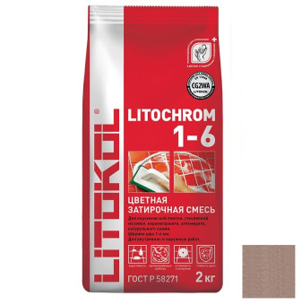 Затирка цементная Litokol Litochrom 1-6 C.80 коричневая 2 кг Затирка цементная Litokol Litochrom 1-6 C.80 коричневая 2 кг