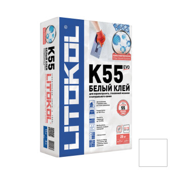 Клей Litokol LitoPlus K55 для плитки и мозаики белый 25 кг