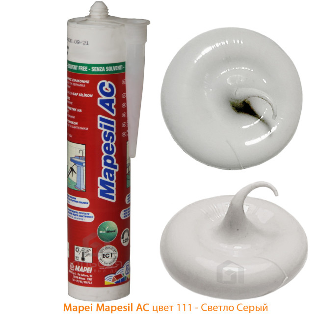 Силиконовый герметик Mapei Mapesil AC №111 светло-серый 310 мл фото цвета