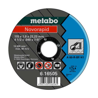 Круг отрезной по металлу Metabo Nоvorapid 125x1.0x22.23 мм (арт. 616505000)