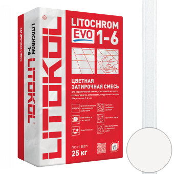 Затирка Litokol Litochrom 1-6 EVO LE.100 пепельно-белая 25 кг