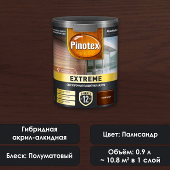 Лазурь Pinotex Extreme для древесины палисандр 0.9 л