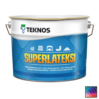 Краска Teknos Superlateksi для стен и потолков база 1 9 л Краска Teknos Superlateksi для стен и потолков база 1 9 л