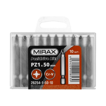 Биты MIRAX E 1/4" PZ1 50 мм 10 шт арт.26254-1-50-10