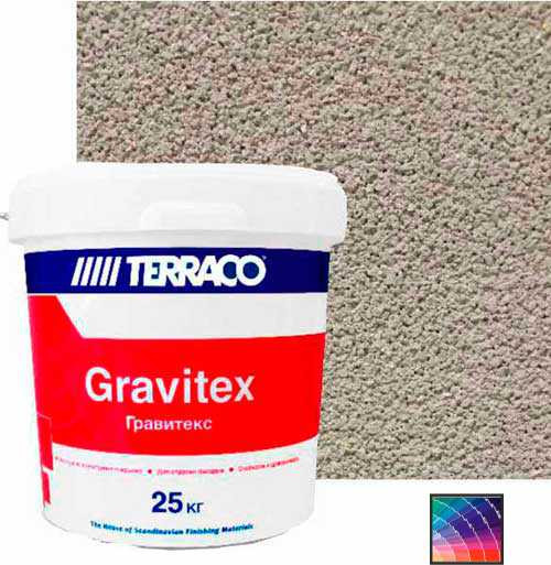 Декоративная штукатурка Terraco Gravitex Granule "шуба" (1,0 мм) 25 кг