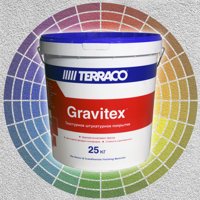 Декоративная акриловая штукатурка Terraco Gravitex Granule "шуба" (1,0 мм) 25 кг