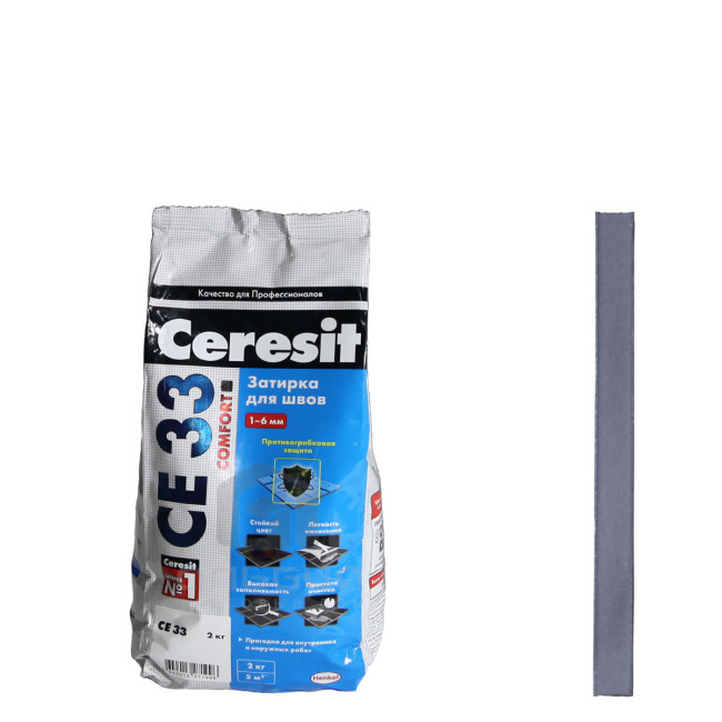 Затирка Ceresit CE 33 Comfort №85 серо-голубая 2 кг Церезит 33 серо голубой 85