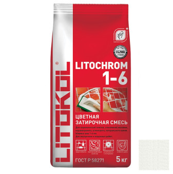 Затирка цементная Litokol Litochrom 1-6 C.00 белая 5 кг Затирка цементная Litokol Litochrom 1-6 C.00 белая 5 кг