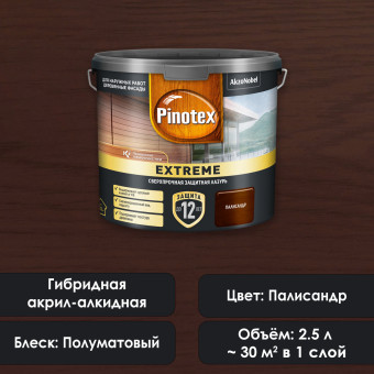 Лазурь Pinotex Extreme для древесины палисандр 2.5 л