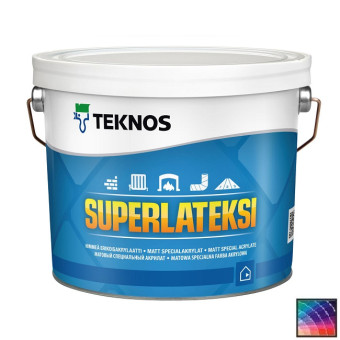 Краска Teknos Superlateksi для стен и потолков база 3 2,7 л Краска Teknos Superlateksi для стен и потолков база 3 2,7 л