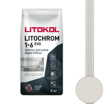 Затирка Litokol Litochrom 1-6 EVO LE.105 серебристо-серая 5 кг