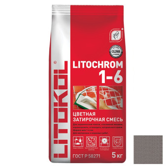 Затирка Litokol Litochrom 1-6 C.10 серая 5 кг