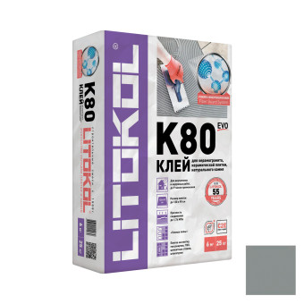 Клей Litokol LitoFlex K80 для плитки и камня серый 25 кг