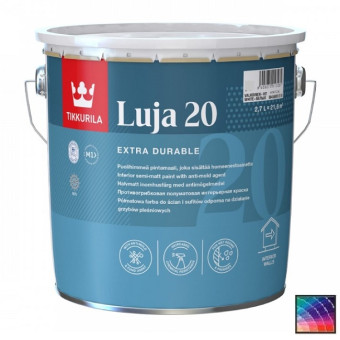 Краска Tikkurila Luja 20 для влажных помещений база А 2,7 л Краска Tikkurila Luja 20 для влажных помещений база А 2,7 л