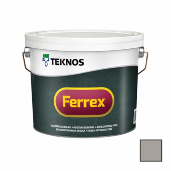 Краска Teknos Ferrex для металла антикоррозионная серая 10 л Краска Teknos Ferrex для металла антикоррозионная серая 10 л