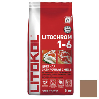 Затирка Litokol Litochrom 1-6 C.140 светло-коричневая 5 кг