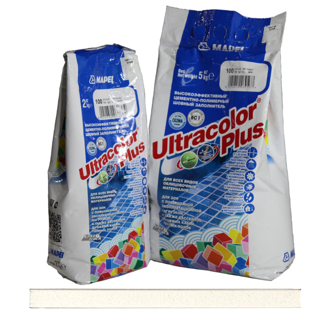 Затирка Mapei Ultracolor Plus №100 белая Мапей Ультраколор Плюс фасовка 5 кг купить 