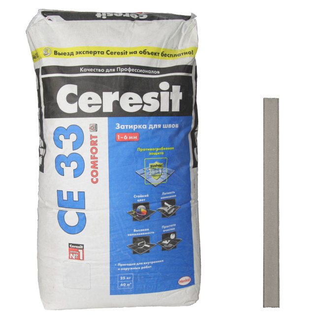 Затирка Ceresit CE 33 Comfort №07 серая 25 кг Церезит се33 07 серый
