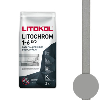 Затирка Litokol Litochrom 1-6 EVO LE.110 стальная серая 2 кг