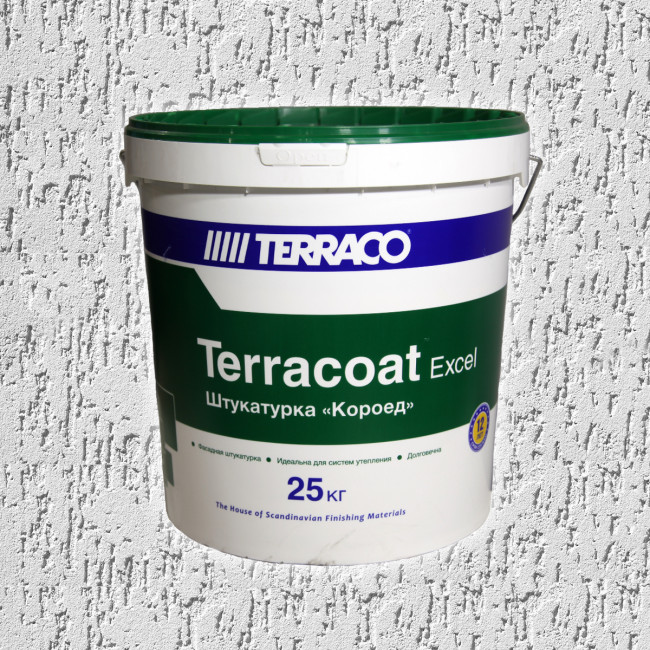 Декоративная фасадная штукатурка Terraco Terracoat XL "короед" (1,5 мм) 25 кг фактура цвет