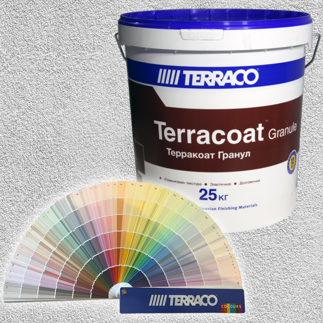 Акриловая штукатурка Terraco Terracoat Granule "шуба" (1,0 мм) 25 кг фото фактуры купить