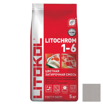 Затирка цементная Litokol Litochrom 1-6 C.30 жемчужно-серая 5 кг Затирка цементная Litokol Litochrom 1-6 C.30 жемчужно-серая 5 кг