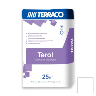 Фасадная штукатурка Terraco Terol Granule "шуба" белая (2.0 мм) 25 кг