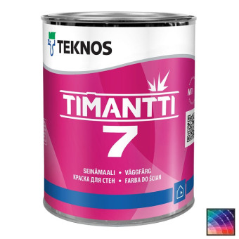 Краска Teknos Timantti 7 для стен и потолков база 1 0,9 л