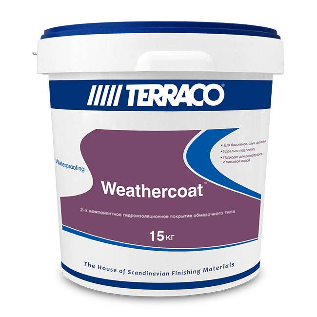 Гидроизоляция двухкомпонентная Terraco Weathercoat White 15 кг