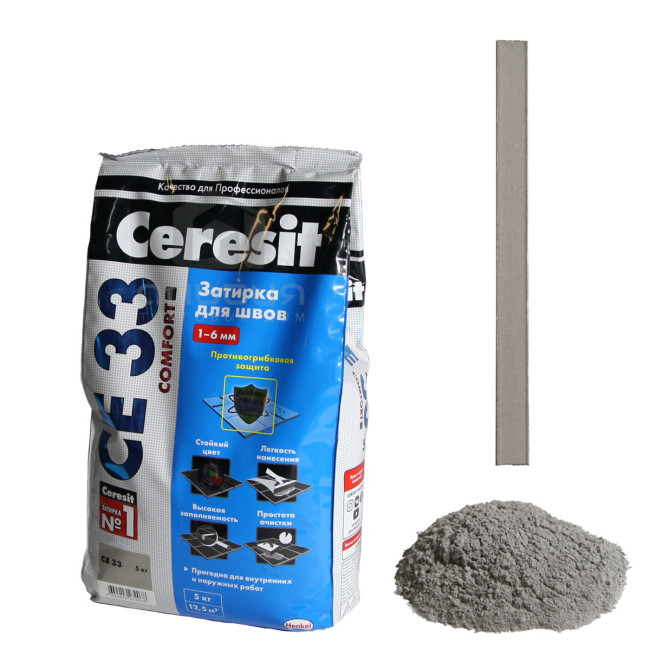 Затирка Ceresit CE 33 Comfort №07 серая 5 кг