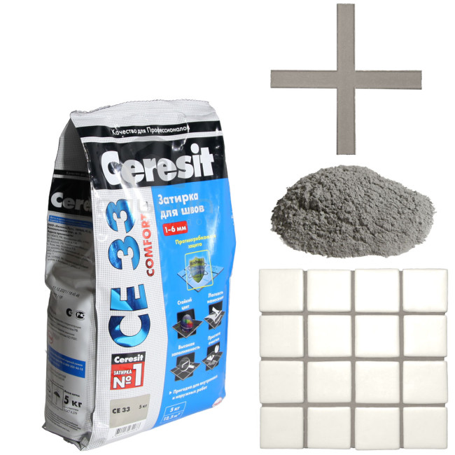 Затирка Ceresit CE 33 Comfort №07 серая 5 кг
