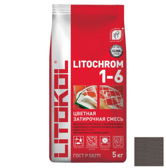 Затирка Litokol Litochrom 1-6 C.40 антрацит 5 кг