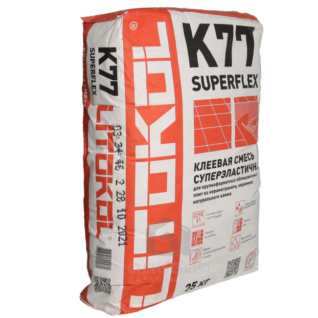 Клей Litokol SuperFlex K77 для плитки и камня серый 25 кг